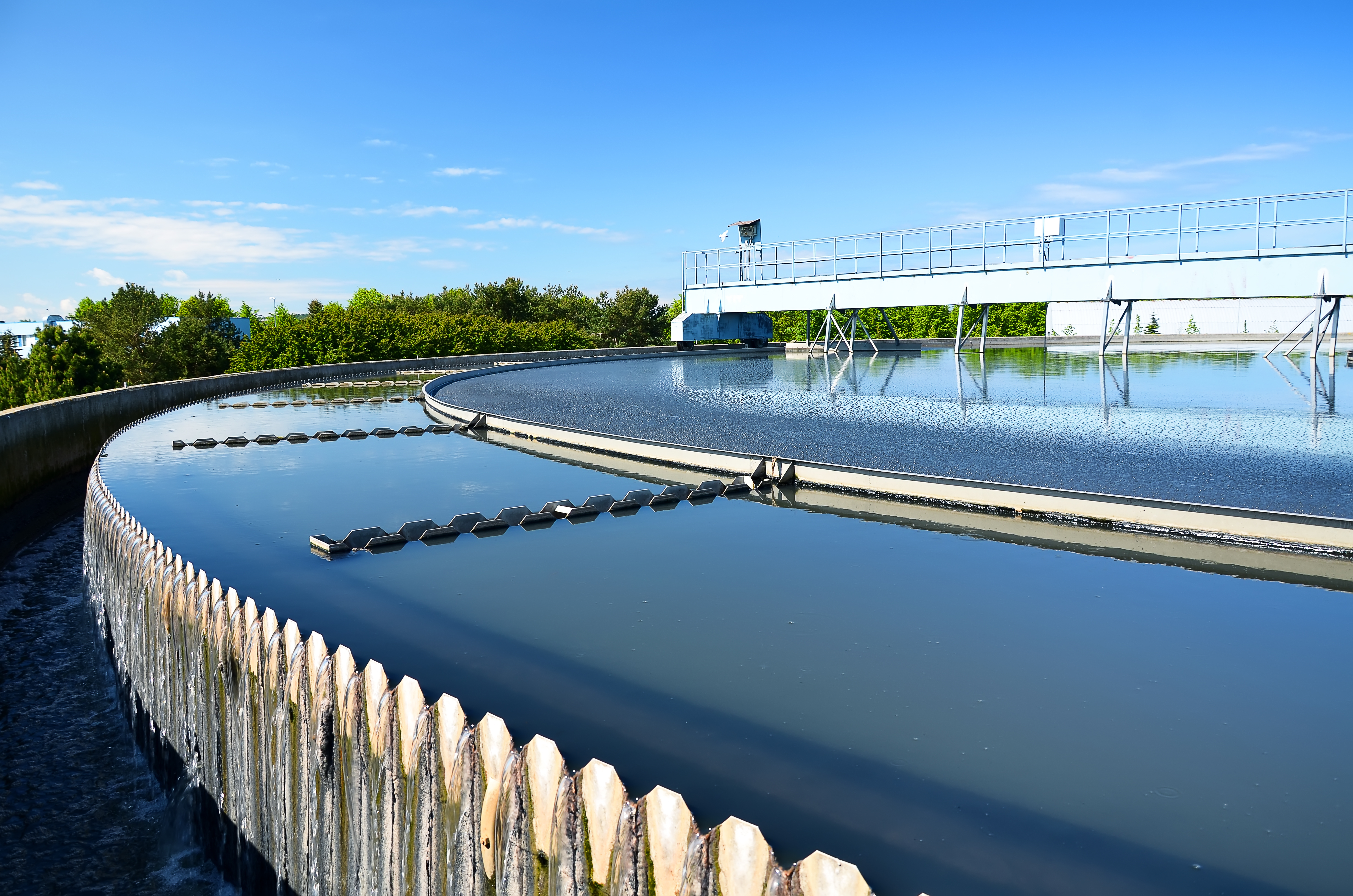 Municipal water treatment plant. sewage