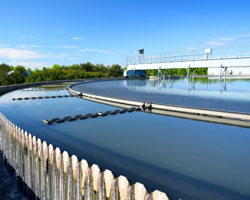 Municipal water treatment plant. sewage